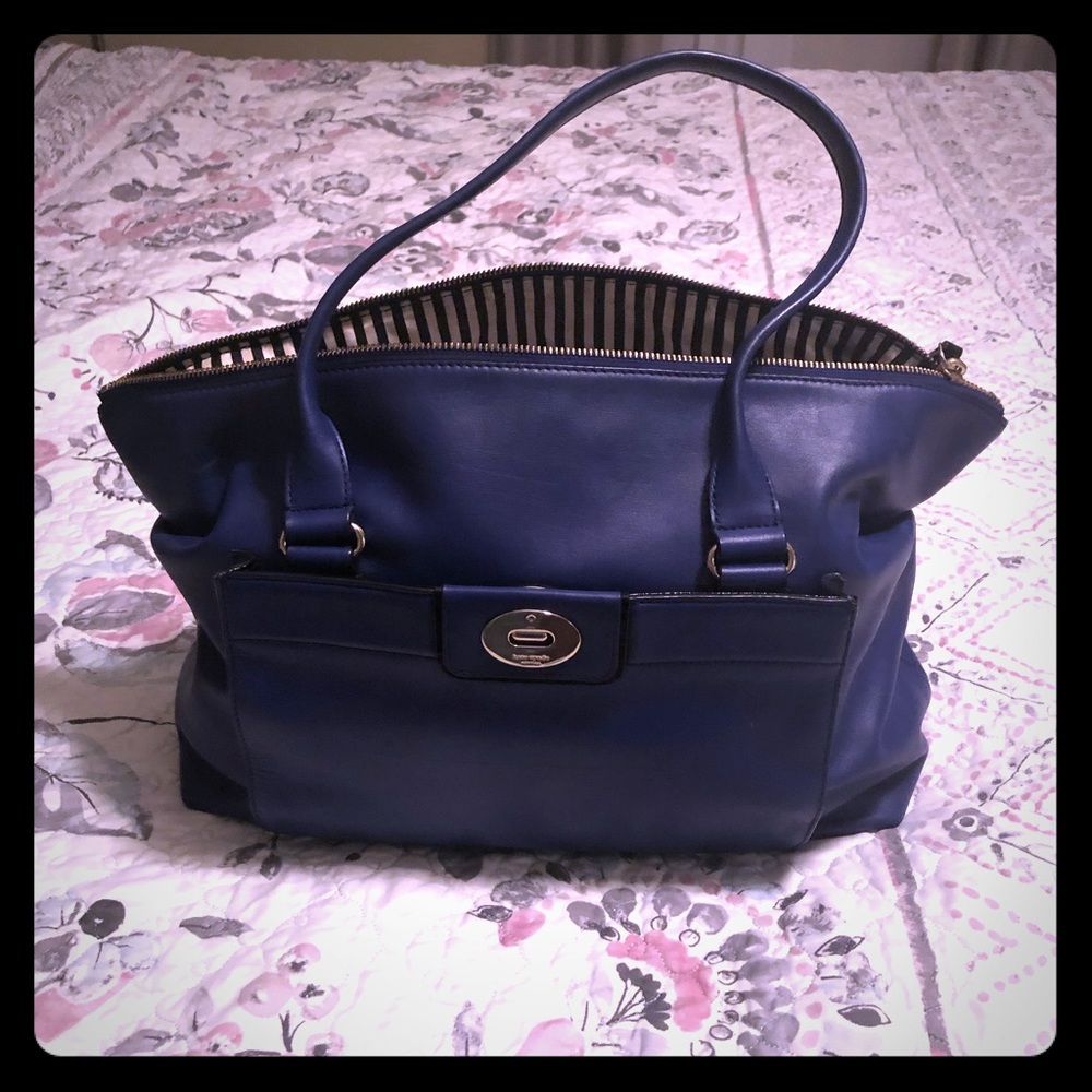 Blue leather kate spade purse - Picture 1 of 6